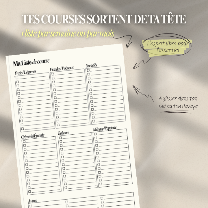 Recharge Liste de courses