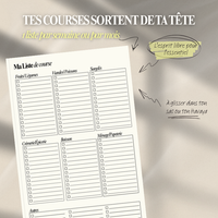 Recharge Liste de courses