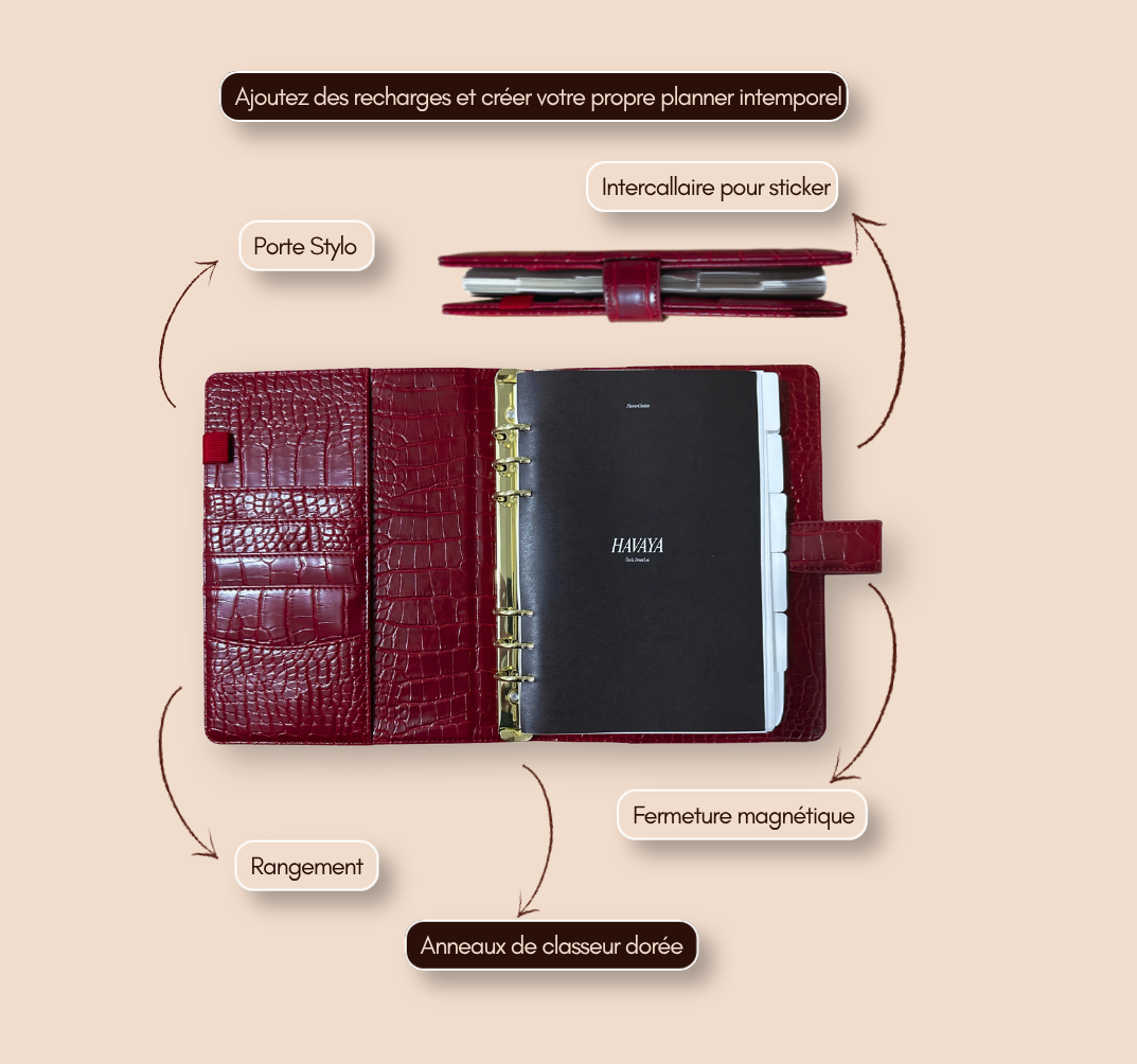 HAVAYA · Agenda Chrétien Premium · Organisateur rechargeable