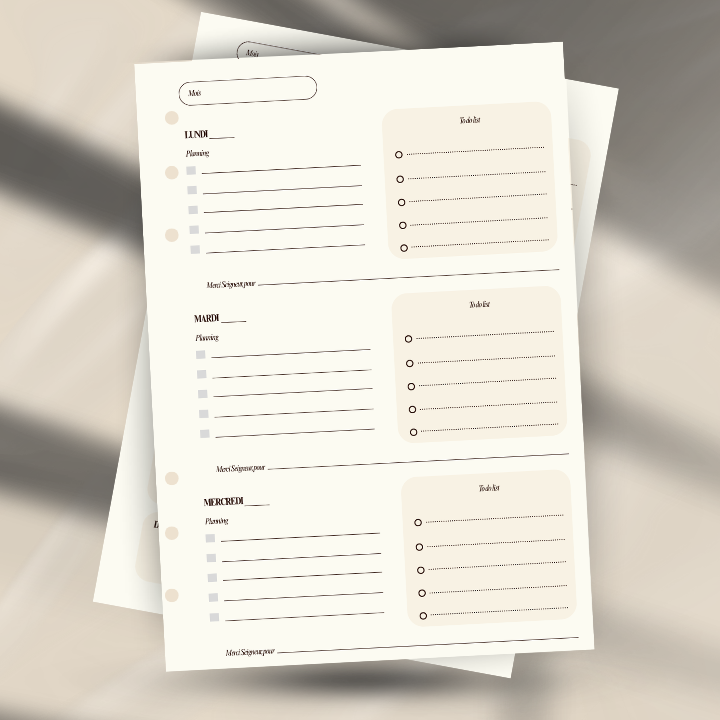 Recharge Page Hebdomadaire